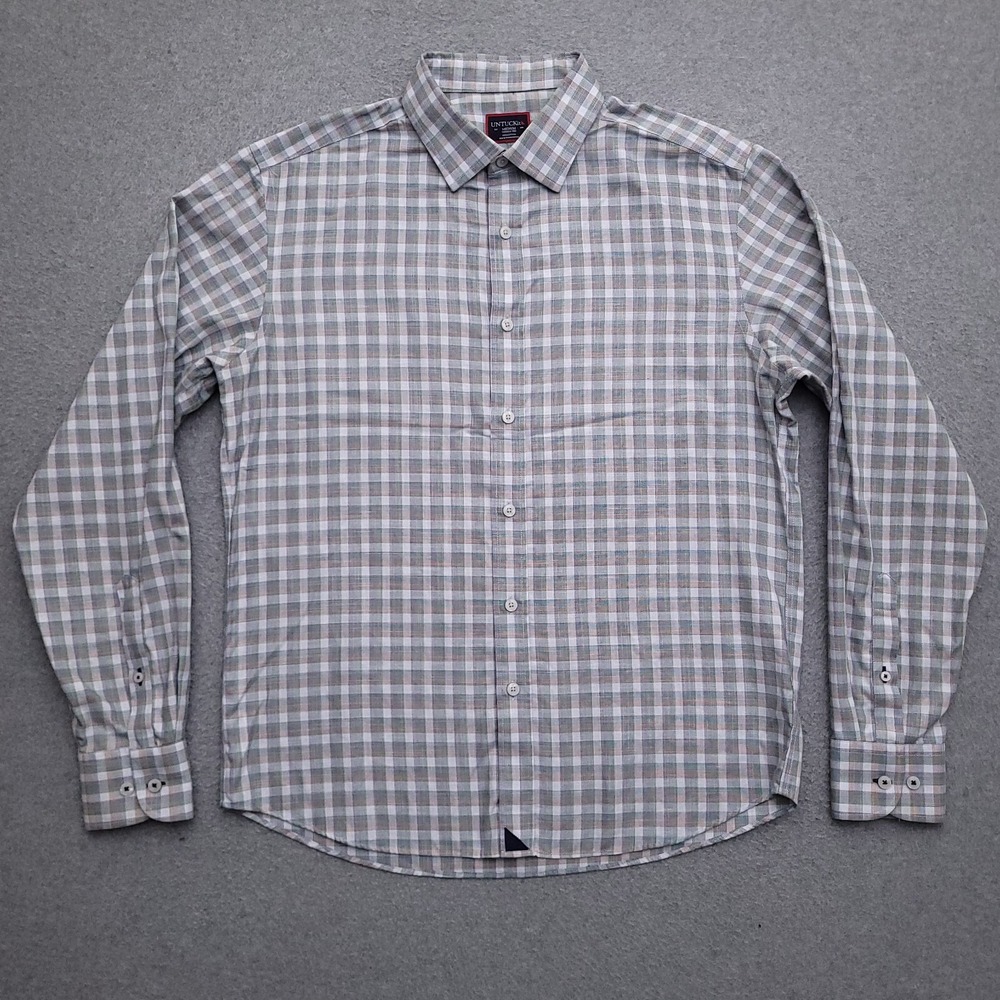 UNTUCKit Button Up Shirt Mens Medium Wrinkle Free Plaid